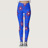 Red Blue Feminin Star Leggings (Vorderseite)