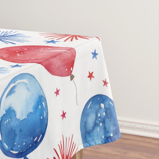 Red Blue Festive Balloons 4. Juli Tablecloth Tischdecke (Beispiel)