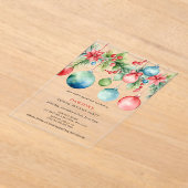 Red Blue Festive Corporate Christmas Party Acryleinladungen (Ablage )