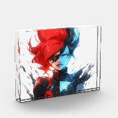 Red Blue Fire Ice Comic Style Anime Girl Fotoblock (Links)