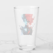 Red Blue Fire Ice Comic Style Anime Girl Glas (Rückseite)