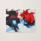 Red Blue Fire Ice Comic Style Anime Girl Puzzle (Horizontal)