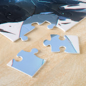 Red Blue Fire Ice Comic Style Anime Girl Puzzle (Seite)