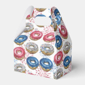 Red Blue Fireworks Donuts 4. Juli Party Geschenkschachtel (Rückseite)