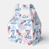 Red Blue Fireworks Firecracker 4. Juli Geschenkschachtel (Rückseite)