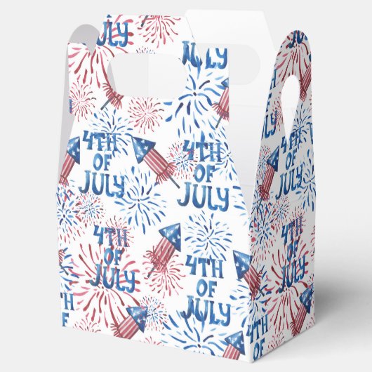 Red Blue Fireworks Firecracker 4. Juli Geschenkschachtel (Geöffnet)