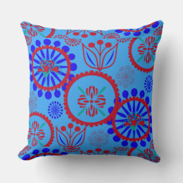 Red Blue Florah Kissen