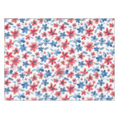 Red Blue Floral 4th July Tableclout Tischdecke (Vorderseite (Horizontal))