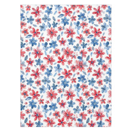 Red Blue Floral 4th July Tableclout Tischdecke