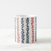 Red Blue Floral Country Farmhouse Muster Kaffeetasse (Mittel)