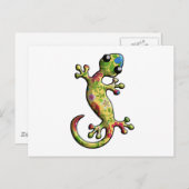 Red Blue Floral Postkarte (Vorne/Hinten)