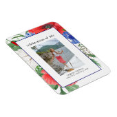 Red Blue Florals Foto Collage Beerdigung Magnet (Rechte Seite)