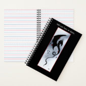 Red Blue Flowers Black Dragon Notizblock (Innen)