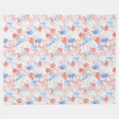 Red Blue Flowers Geburtstag Fleecedecke (Vorderseite (Horizontal))