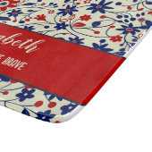 Red Blue Folk Art Kitchenware Schneidebrett (Ecke)