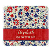 Red Blue Folk Art Kitchenware Schneidebrett (Vorderseite)