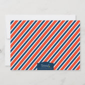 Red Blue Football Girl Soccer Einladung zum Geburt (Rückseite)