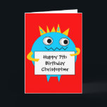 Red Blue Funny Monster Geburtstagskarte Karte<br><div class="desc">Personalisierte,  rot und blau lustige Monsterkarte für Kinder,  die Sie leicht auf die Vorderseite dieser lustigen Monster Geburtstagskarte mit Alter und Namen des Kindes anpassen können. Die Geburtstagsmeldung auf der Innenseite kann auch personalisiert sein,  wenn sie gewollt wird. Diese personalisierte rot-blaue Monster-Geburtstagskarte für Kinder würde einen tollen Sake machen.</div>