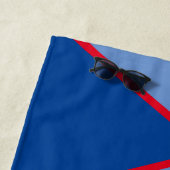 Red / Blue Geometric Design monogrammiertes Strand Strandtuch (Beispiel)