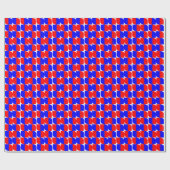 Red & Blue Geometric Muster Geschenkpapier (Flach)