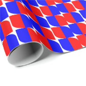 Red & Blue Geometric Muster Geschenkpapier (Rolleneckpunkt)