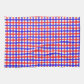 Red Blue Gingham Kariert Pattern Geschirrtuch (Horizontal)
