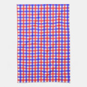 Red Blue Gingham Kariert Pattern Geschirrtuch (Vertikal)
