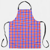 Red Blue Gingham Kariert Pattern Schürze (Vorderseite)