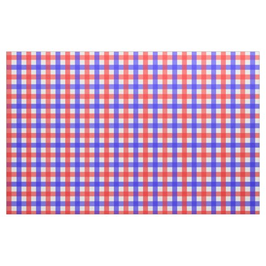 Red Blue Gingham Kariert Pattern Stoff (Yard (91,4 cm))