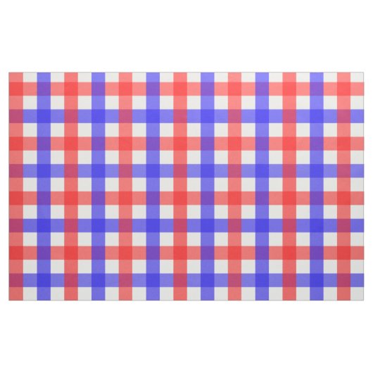 Red Blue Gingham Kariert Pattern Stoff (Fat Quarter (45,7 x 55,9 cm))