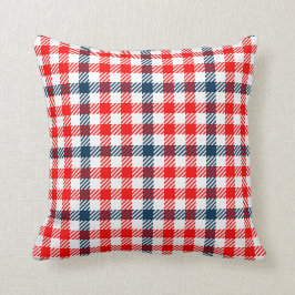 Red & Blue Gingham Pattern Kissen