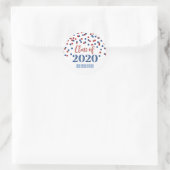 Red Blue Glitzer Confetti Abschluss 2020 Runder Aufkleber (Tasche)