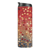 Red Blue Gold Glitter Dots Thermosbecher (Nach rechts gedreht)