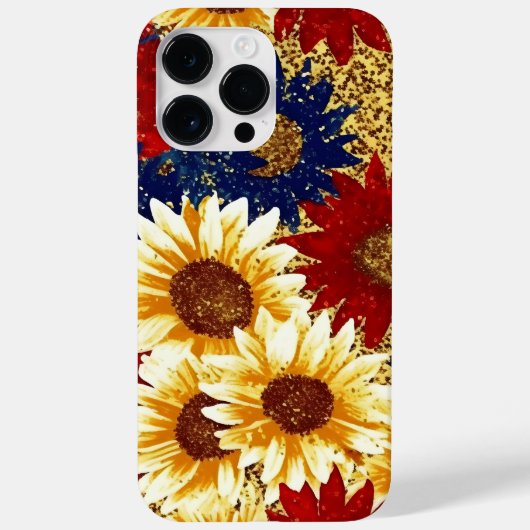 RED BLUE GOLD GLITZER SEHEN AMERIKANISCHE SONNENBL Case-Mate iPhone HÜLLE (Rückseite)