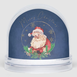 Red Blue Gold Santa Family Foto Frohe Weihnachten Schneekugeln