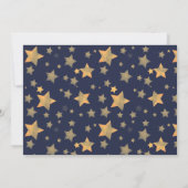 Red Blue Gold Star Vintag Elegantes Party Einladung (Rückseite)