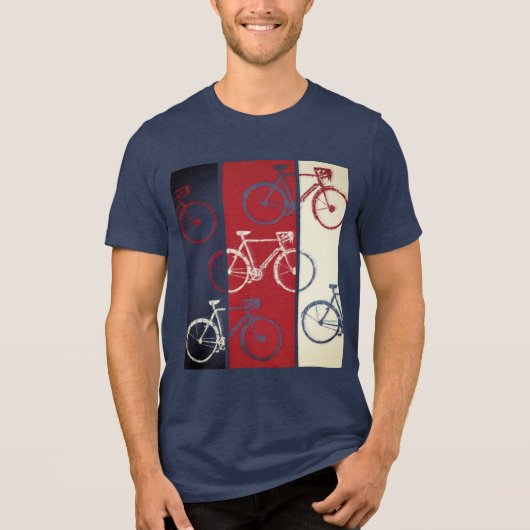 Red Blue Graphes Bikes Urban Style Tri-Blend Shirt (Vorderseite)