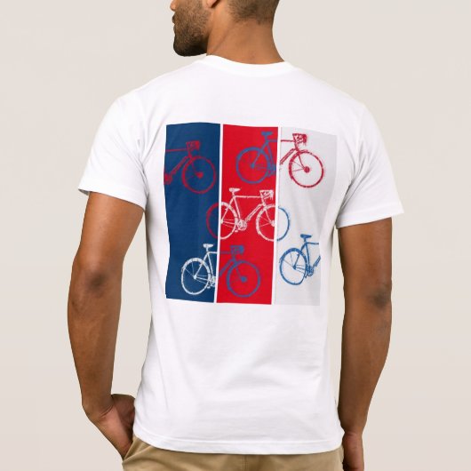 Red & Blue, graphic & cool bicycle T-Shirt (Rückseite)