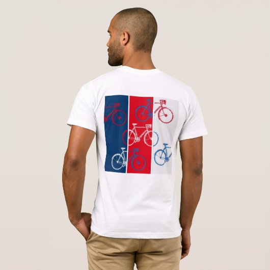 Red & Blue, graphic & cool bicycle T-Shirt (Schwarz voll)