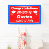 Red Blue Gratulationen Graduate Abschluss Banner (Insitu)