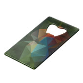 Red Blue Green Abstrakt Pyramide Art Geldkarten Flaschenöffner (Vorderseite Schrägansicht)