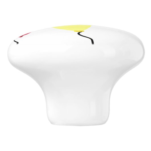 Red Blue Green Balloons Keramikknauf (Seitenansicht)