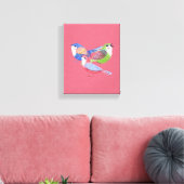 Red Blue Green Birds Folk Art Canvas Print Leinwanddruck (Insitu (Wohnzimmer))