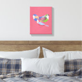 Red Blue Green Birds Folk Art Canvas Print Leinwanddruck (Insitu (Schlafzimmer))