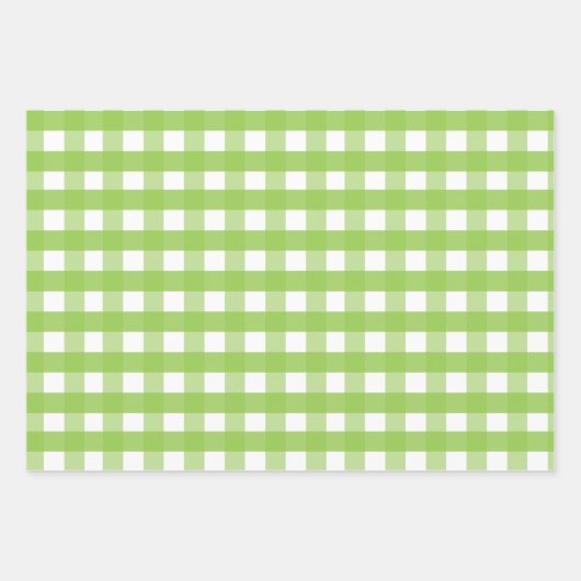 Red Blue Green Gingham Gift Wrap Sheets Geschenkpapier Set (Vorderseite 3)