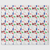 Red Blue & Green Golf Geschenkpapier (Flach)