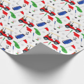Red Blue & Green Golf Geschenkpapier (Ecke)