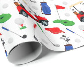 Red Blue & Green Golf Geschenkpapier (Rolleneckpunkt)
