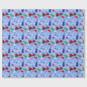 Red Blue & Green Golf Geschenkpapier (Flach)