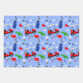 Red Blue & Green Golf Geschenkpapier Set (Vorderseite)